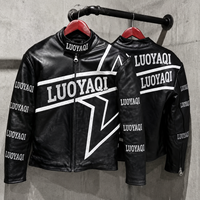 Fabricant OEM, veste en cuir western pour homme, style course, coupe-vent, broderie personnalisée, vêtements de course automobile