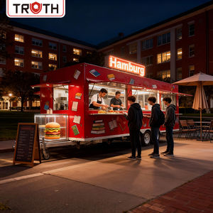 독일에서 판매하는 맞춤형 이동식 냉동 판매 카트, 패스트푸드 트럭, 밴, 거리 피자, 바베큐 푸드 트레일러 - Product Image 1