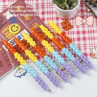 Coffret de stylos gel fantaisie pour coloriage, jouet pour enfants, blocs de construction polyvalents à assembler librement, thème dessin animé