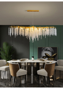 Lampe en cristal de luxe, luminaire suspendu LED personnalisé pour plafond haut, lustre pour salon - Product Image 4