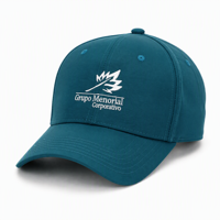 Gorra de Béisbol Personalizada OEM de 6 Paneles, de Sarga de Algodón, con Bordado 3D de Hoja Blanca, Visera Curva Ajustable, Unisex, para Adultos, Gorra Corporativa
