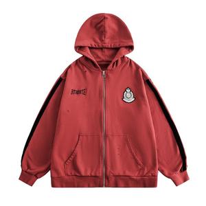 Ensemble de survêtement streetwear imprimé sur demande, broderie usée, fabricant de survêtement, <span class=keywords><strong>jogging</strong></span> rayé pour hommes - Product Image 4