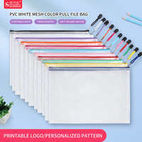 Sac de rangement transparent pour documents, avec logo personnalisé, format A4, pour jeux de société, puzzle, pochette en maille à fermeture éclair pour l'école