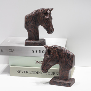 Art Deco Modern Creative Horse Head Resin Bookend Book Rest <strong>Decorative</strong> Item Home Desk Living Room Entrance <strong>Decoration</strong> - Product Image 4