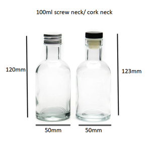 Botella de cristal con tapón de corcho para <span class=keywords><strong>licor</strong></span>, botella de vidrio transparente con diseño clásico de pedernal, de 100ml, venta al por mayor - Product Image 2
