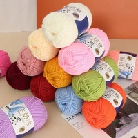 Medium Thick 5-Strand Super Soft Dyed Wool Ball Handmade Recycled DIY Crochet Knitting Material Cotton Blended Yarn for Scarf