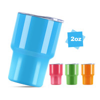 Vente en gros Nouveau design de mini gobelets isolés en acier inoxydable de 2 oz avec logo personnalisé