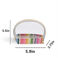 DICHOS clair PVC maquillage sac Portable paille cosmétique pochette pour été plage voyage en gros vacances cadeau toilette cosmétique étui