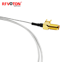 SMA Female 90 Berkualitas Tinggi °   Pemasangan PCB ke SMA Female 90 °   Rakitan Kabel Koaksial PCB RG402 Berlapis Emas