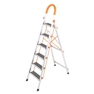 价格便宜的户外折叠梯楼梯台阶便携式梯子可折叠制造商家用铝室内现代6步