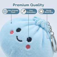 Porte-clés en peluche personnalisé mignon en forme de Bao Bun, anti-stress, à presser, pour sac et décoration de voiture