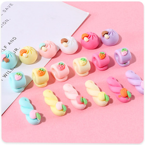 Breloques en résine Mini Baozi et Twist Bun pour loisirs créatifs, décorations DIY, accessoires faits main en plastique - Product Image 1