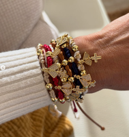 Bracelet fait main avec pendentif croix Vierge plaqué or, bijoux religieux catholiques