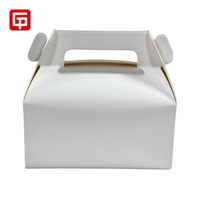 Boîte d'emballage portable en carton blanc et carton kraft avec fenêtre transparente pour l'emballage de desserts de boulangerie