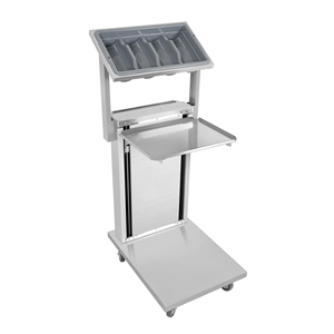 Nouveau Distributeur de Plateaux en Acier Inoxydable Robuste pour Cuisine Commerciale, Distributeur de Plateaux Mobile Autoportant - Product Image 1