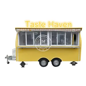 Carro di gelato 2024 OEM in concessione camion mobili cibo cucina all'aperto Fast Food rimorchio con Standard completamente attrezzata