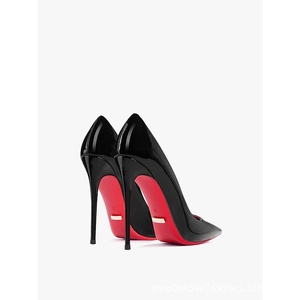 Scarpe da Donna 35-44 con Suola Rossa, Stile Coreano, in Pelle Verniciata PU, Modello 2026, Eleganti e <span class=keywords><strong>Sexy</strong></span>, Tacco a <span class=keywords><strong>Spillo</strong></span> Sottile 12CM, alla Moda - Product Image 3