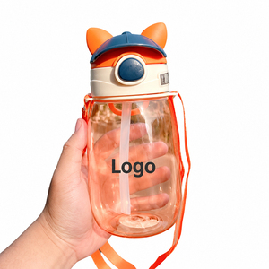 550ML 650ML PC Bear Kids Straw Cup Cute Food Grade Portable with <b>Strap</b> Large Capacity <b>Water</b> <b>Bottle</b> for Boys Girls Student - Product Image 6