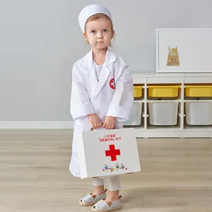 Best-selling Children Little Doctor Set Toy Wooden Simulation Medicine Box Girl Gift Kindergarten Play House Game For Toddler