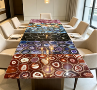 Dalle en pierre translucide Semi-précieuse, accessoire de décoration de luxe rétroéclairé pour la maison, imitation agate