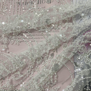 Lưới với pha lê đính cườm vải đá ren - Product Image 5