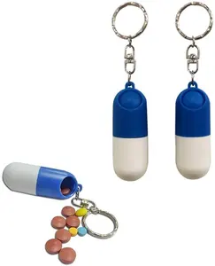 Waterproof Plastic Portable First Aid Keychain Pill Case