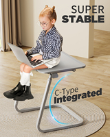 SAIJI Nouvelle table de lit ergonomique robuste et écologique pour ordinateur portable, support TV, réglable en hauteur, capacité 30 kg