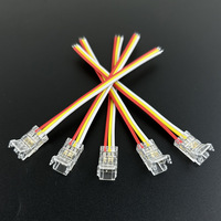 Connecteur d'angle pour bande LED COB basse tension bicolore à 3 broches, sans zone sombre, connexion sans soudure, boîtier PC LED