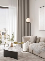 Cortinas Opacas con Pliegues Plegados al Estilo Europeo, de Poliéster, con Protección Solar Térmica y Antipolvo para Ventanas de Piso a Techo, para el Hogar