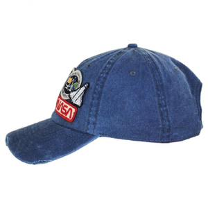 Cappellino da Baseball con Patch Ricamata Iconica NASA, Stile Vintage Effetto Invecchiato, Cotone Lavato, 6 Pannelli, Sportivo e Casual - Product Image 3