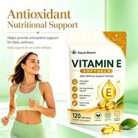 Gélules de Vitamine E Halal à Marque Blanche OEM, 120 Comprimés de Tocophérol D-Alpha, Mélange de Tocophérols pour la Peau