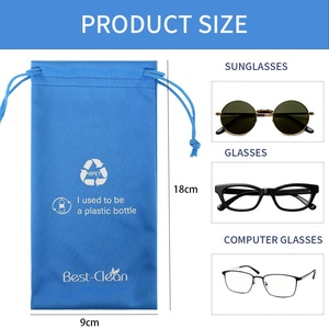 Eastsunshine Hot Sale OEM Aanpasbaar Logo Microvezel Gerecycled Brillendoekje Hoge Kwaliteit Trekkoord RPET Zonnebrillen Etui - Product Image 4
