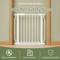 Barrière de sécurité pour bébés, enfants, chiens et chats, pour portes et escaliers, sans perçage, fixation par pression, installation facile