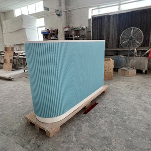 Petit comptoir <span class=keywords><strong>de</strong></span> <span class=keywords><strong>réception</strong></span> européen bleu clair en bois Antique à bas prix - Product Image 2