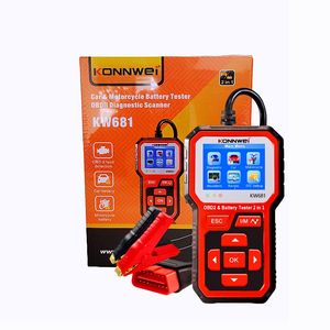 KONNWEI KW681通用OBD2 EOBD汽车诊断工具DTC VIN I/<span class=keywords><strong>M</strong></span>读取器和12v汽车摩托车电池测试仪 - Product Image 1