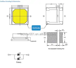 Ledestar 1W 3030 730-740nm IR SMD LED With Lens Infrared Color High PPE 3.1-3.3umol/J Hot Sale High Ppe.