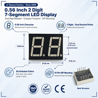 Module d'affichage LED professionnel à 7 segments, 2 chiffres, 0,56 pouce, conçu pour les équipements d'affichage des cuiseurs sous vide