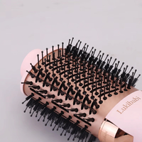 Brosse sèche-cheveux à air chaud or rose 3 en 1, brosse ionique pour lisser, boucler et sécher les cheveux