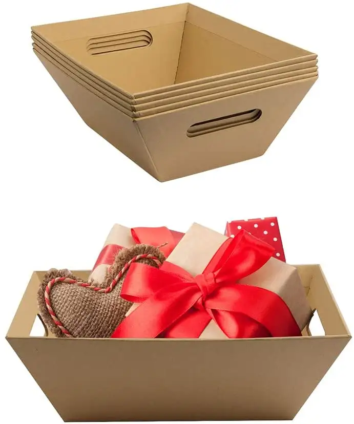 Hochwertiger Weihnachts geschenk verpackungs korb Kunden spezifisches Papier kasten fach Lebensmittel verpackungs karton fach