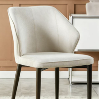 Chaise de salle à manger de luxe légère, dossier nordique confortable, chaise de restaurant moderne et simple