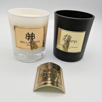 Étiquette autocollante personnalisée en métal gaufré pour logo de bougie, support de bougie métallique de luxe, pot ou bocal pour bougies