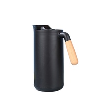 Poignée en bois Style Fabricant Thermos Double Paroi Verre Pichet À Vide Glace Boissons Thé Cafetière Fiole À Vide