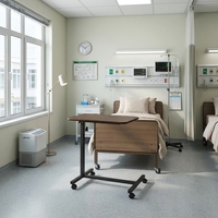 Anpassbarer Multifunktionaler Verstellbarer Nachttisch Mobiler Bettseitiger Esstisch für Krankenhäuser Tragbarer Computertisch
