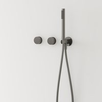Ensemble de robinetterie de douche murale en cascade et pluie, en laiton noir dissimulé, avec robinet dissimulé pour salle de bain