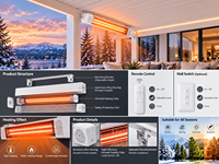 Gazebo extérieur en aluminium blanc avec chauffage et éclairage LED, gazebo permanent pour patio par temps froid