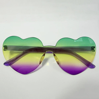 HOOJOKER Lunettes Cœur Bicolores Jour de l'Indépendance Américaine, Modèle en Plastique D-960, Accessoires Amusants et Festifs