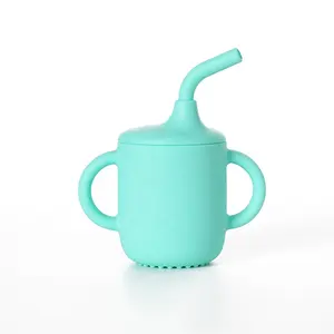 Hot Koop Bpa-Vrije Siliconen Baby Sippy Cup Sublimatie Tuimelaars Fo Baby Met Strew Voor Baby