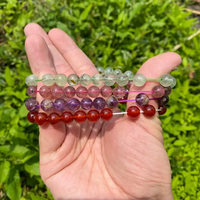 Bracelet en pierres précieuses naturelles authentiques empilées, personnalisable en gros, 100 types, 4/6/8/10 mm, pour la guérison énergétique Reiki
