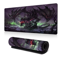 Tapis de souris de jeu en caoutchouc personnalisé à thème dinosaure anime, marque privée, surface lisse, 900x400mm, carré, couleur et logo personnalisés, en stock