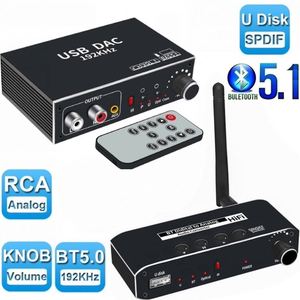 192KHz DAC Digital to Analog Audio Converter <strong>Bluetooth</strong> <strong>Receiver</strong> Optical SPDIF Toslink USB Disk to RCA 3.5mm Jack Amplifier - Product Image 4